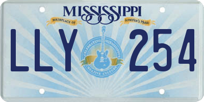 MS license plate LLY254