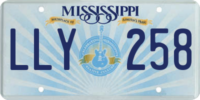 MS license plate LLY258