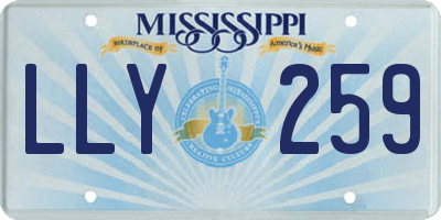 MS license plate LLY259