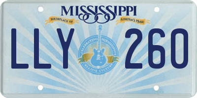 MS license plate LLY260