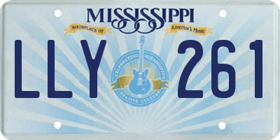 MS license plate LLY261