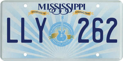 MS license plate LLY262