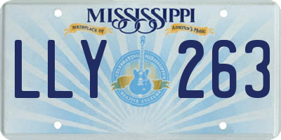 MS license plate LLY263