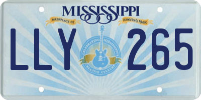 MS license plate LLY265