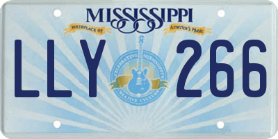 MS license plate LLY266