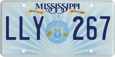 MS license plate LLY267