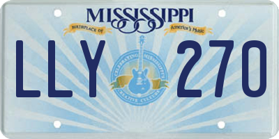 MS license plate LLY270