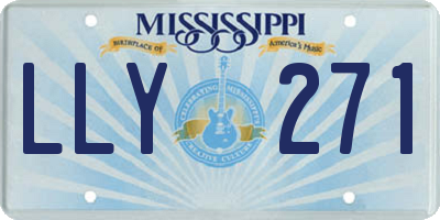 MS license plate LLY271