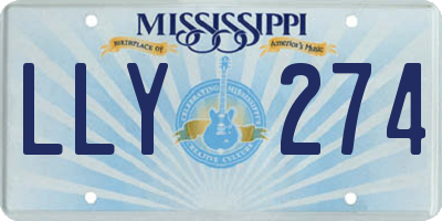 MS license plate LLY274