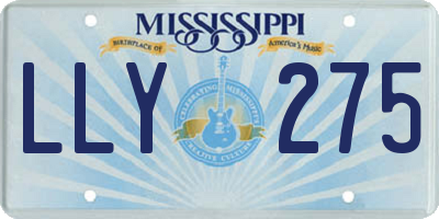 MS license plate LLY275