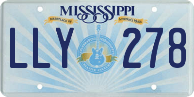 MS license plate LLY278