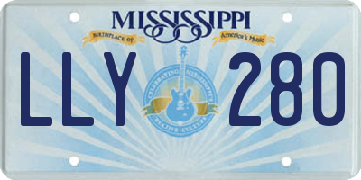MS license plate LLY280