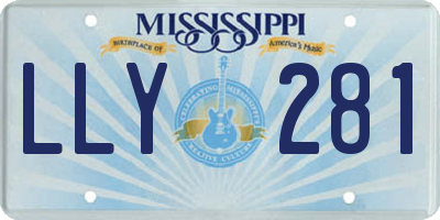 MS license plate LLY281
