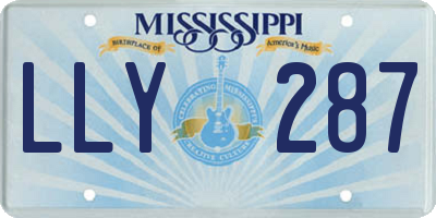 MS license plate LLY287