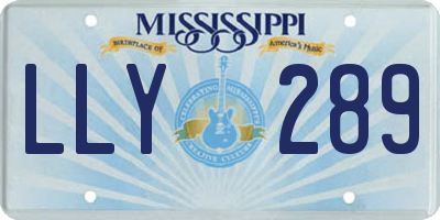 MS license plate LLY289