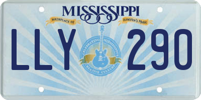 MS license plate LLY290