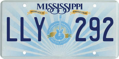 MS license plate LLY292