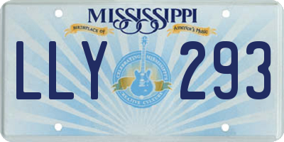 MS license plate LLY293