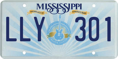 MS license plate LLY301