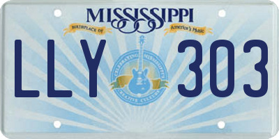 MS license plate LLY303