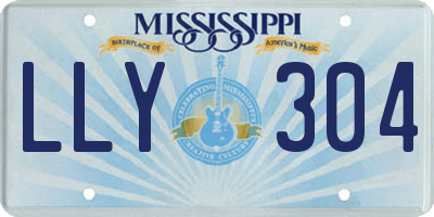 MS license plate LLY304