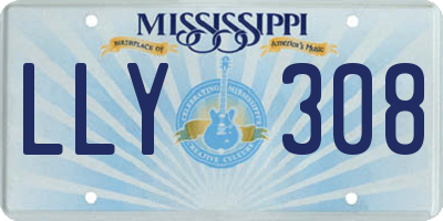 MS license plate LLY308