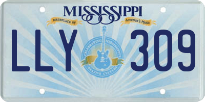 MS license plate LLY309
