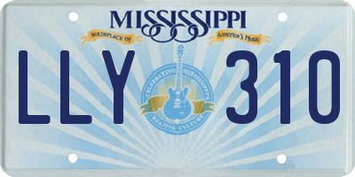 MS license plate LLY310