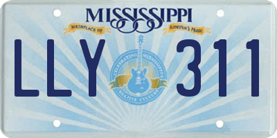 MS license plate LLY311