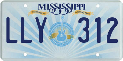 MS license plate LLY312