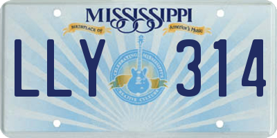 MS license plate LLY314