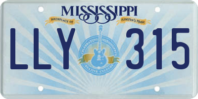 MS license plate LLY315