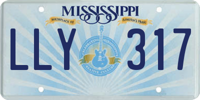 MS license plate LLY317