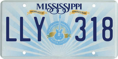MS license plate LLY318