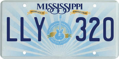 MS license plate LLY320
