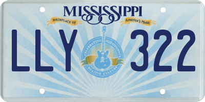 MS license plate LLY322