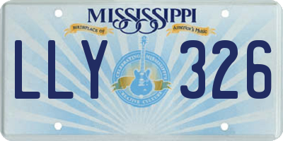 MS license plate LLY326