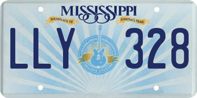 MS license plate LLY328