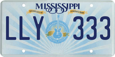 MS license plate LLY333