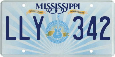 MS license plate LLY342