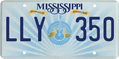 MS license plate LLY350