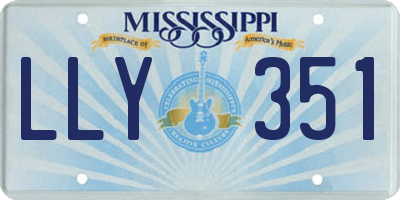 MS license plate LLY351