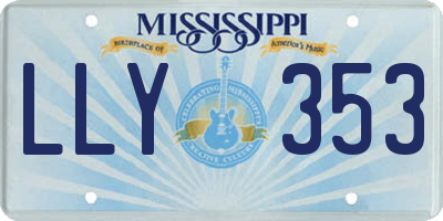 MS license plate LLY353