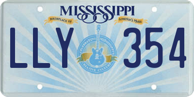MS license plate LLY354