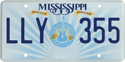 MS license plate LLY355