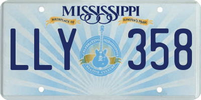 MS license plate LLY358