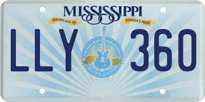 MS license plate LLY360
