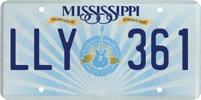 MS license plate LLY361
