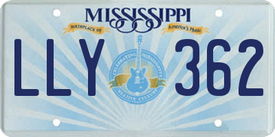 MS license plate LLY362