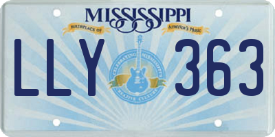 MS license plate LLY363